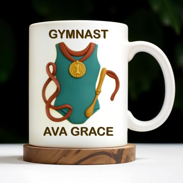 Gymnast, Leotard, Medal, and Ribbon - Personalized Custom Coffee Mug - GRAD300_MG Gymnast, Leotard, Medal, and Ribbon - Personalized Custom Coffee Mug - GRAD300_MG