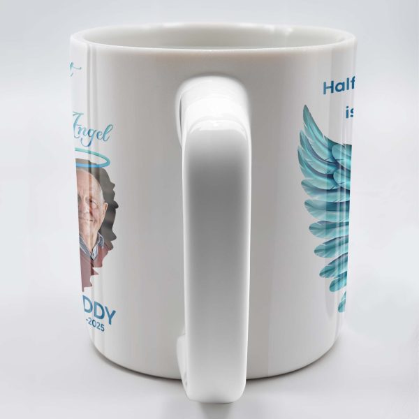 Half Of My Heart In Heaven With My Angel Wings - Personalized Custom Coffee Mug - HME244_MG Half Of My Heart In Heaven With My Angel Wings - Personalized Custom Coffee Mug - HME244_MG