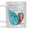 Half Of My Heart In Heaven With My Angel Wings - Personalized Custom Coffee Mug - HME244_MG Half Of My Heart In Heaven With My Angel Wings - Personalized Custom Coffee Mug - HME244_MG