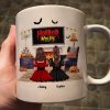 Halloween Besties Sisters Watching Horror Movie Personalized Mug