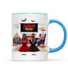 Halloween Besties Sisters Watching Horror Movie Personalized Mug