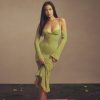 Halter Off Shoulder Long Sleeve Midi Dresses Halter Off Shoulder Long Sleeve Midi Dresses
