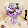 Handmade Crochet Pink and Purple Rose Bouquet Knitted Artificial Flowers Gift for Girlfriend