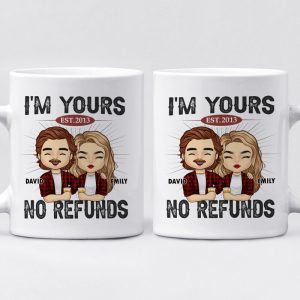 Happier With You - Couple Personalized Custom Mug - Gift For Husband Wife, Anniversary