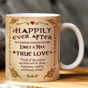 Happily Ever After - Personalized White Edge-to-Edge Mug - Gift For Couple HH01