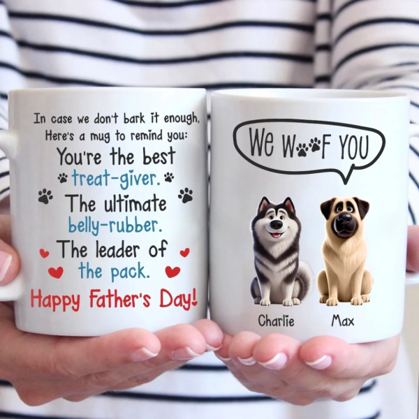 Happiness Has Four Paws - Dog Personalized Custom Mug - Father's Day, Gift For Pet Owners, Pet Lovers Happiness Has Four Paws - Dog Personalized Custom Mug - Father's Day, Gift For Pet Owners, Pet Lovers