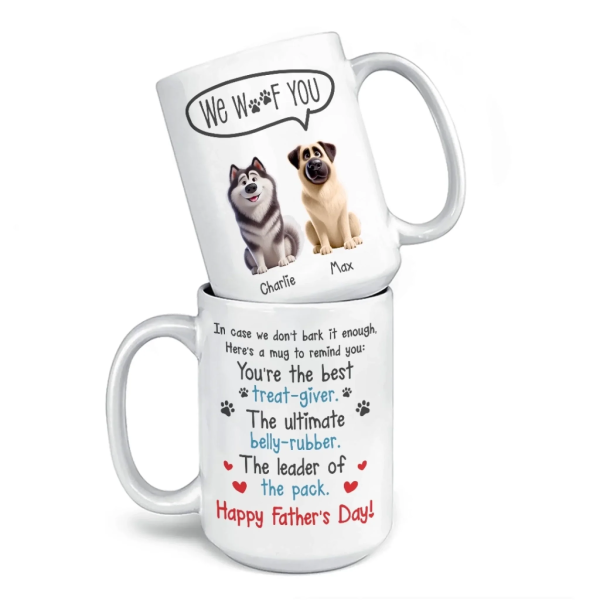Happiness Has Four Paws - Dog Personalized Custom Mug - Father's Day, Gift For Pet Owners, Pet Lovers Happiness Has Four Paws - Dog Personalized Custom Mug - Father's Day, Gift For Pet Owners, Pet Lovers