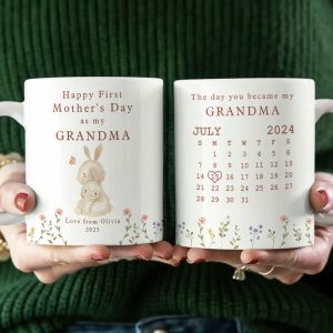 Happy 1st Mother's Day As My Grandma Nana Mommy Calendar Keepsake Personalized Mug