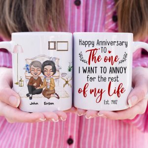 Happy Anniversary To The One I Want To Annoy For The Rest Of My Life, Happy Valentine's Day Gift For Old Couple