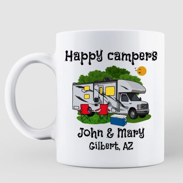 Happy Campers Campsite Personalized Mug Happy Campers Campsite Personalized Mug