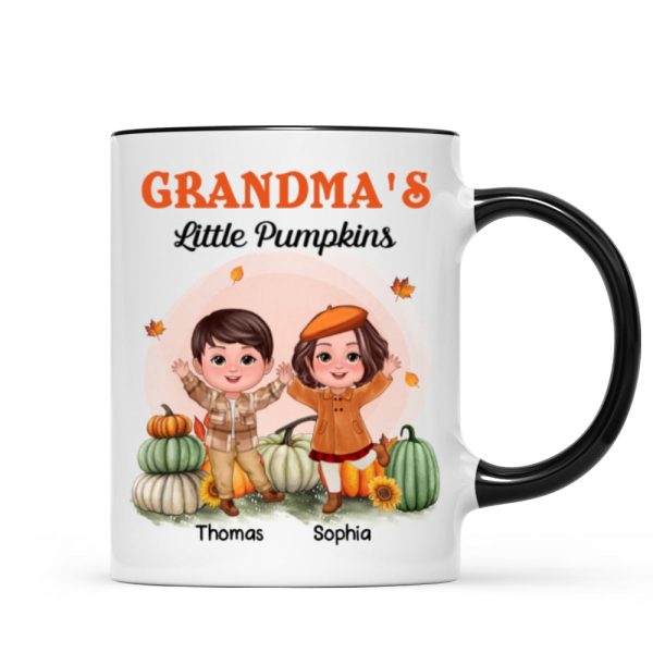 Happy Doll Kids Grandma Mom Fall Season Personalized Mug