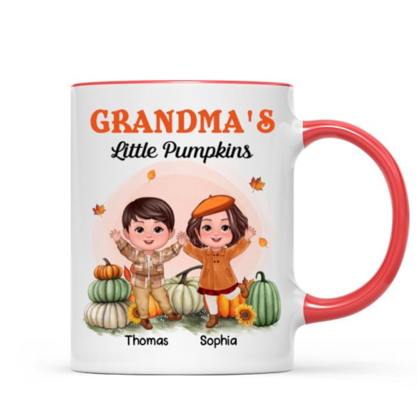 Happy Doll Kids Grandma Mom Fall Season Personalized Mug