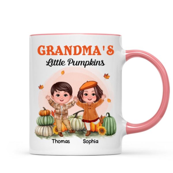 Happy Doll Kids Grandma Mom Fall Season Personalized Mug