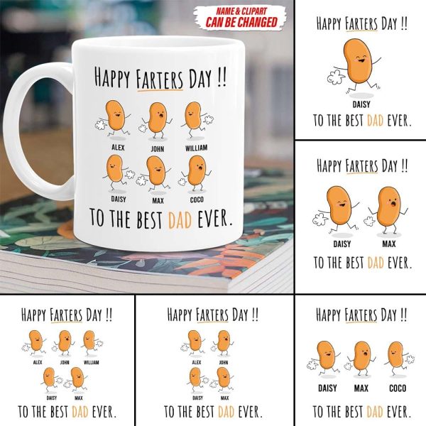 Happy Farter's Day To The Best Dad Ever Family Coffee Mug, HN590 Happy Farter's Day To The Best Dad Ever Family Coffee Mug, HN590