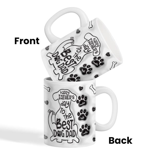 Happy Father Day To The Best Dog Dad Personalized 3D Inflated Printed Mug