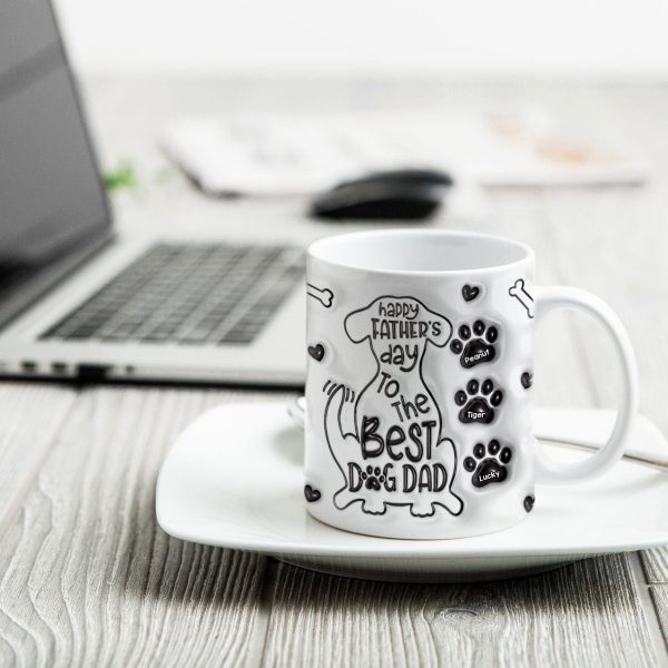Happy Father Day To The Best Dog Dad Personalized 3D Inflated Printed Mug
