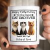Happy Father's Day Best Cat Dad Cartoon Funny Style Cats Personalized Mug