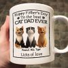 Happy Father's Day Best Cat Dad Cartoon Funny Style Cats Personalized Mug