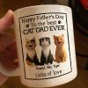 Happy Father's Day Best Cat Dad Cartoon Funny Style Cats Personalized Mug