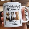 Happy Father's Day Best Cat Dad Cartoon Funny Style Cats Personalized Mug