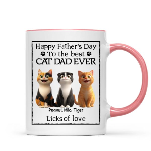 Happy Father's Day Best Cat Dad Cartoon Funny Style Cats Personalized Mug