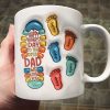 Happy Father's Day Dad Footprints Personalized 3D Inflated Printed Mug Happy Father's Day Dad Footprints Personalized 3D Inflated Printed Mug