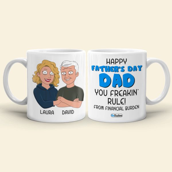 Happy Father's Day Dad You Freakin' Rule - Personalized White Mug - Gift for Dad - Family Guys Happy Father's Day Dad You Freakin' Rule - Personalized White Mug - Gift for Dad - Family Guys