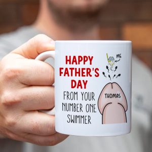Happy Father's Day From Your Number One Swimmer, Personalized Mug, Gift For Dads