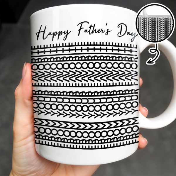 Happy Father's Day Geometric Patterns - Personalized Custom Coffee Mug - DAD216_MG Happy Father's Day Geometric Patterns - Personalized Custom Coffee Mug - DAD216_MG