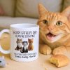 Happy Father's Day Human Servant Cartoon Funny Cats Personalized Mug, Gift For Cat Dad Happy Father's Day Human Servant Cartoon Funny Cats Personalized Mug, Gift For Cat Dad