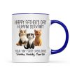 Happy Father's Day Human Servant Cartoon Funny Cats Personalized Mug, Gift For Cat Dad Happy Father's Day Human Servant Cartoon Funny Cats Personalized Mug, Gift For Cat Dad
