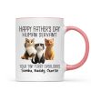 Happy Father's Day Human Servant Cartoon Funny Cats Personalized Mug, Gift For Cat Dad Happy Father's Day Human Servant Cartoon Funny Cats Personalized Mug, Gift For Cat Dad