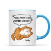 Happy Father's Day Human Servant Naughty Cats Personalized Mug