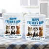Happy Father's Day Human Servant Personalized Mug, Cute Cartoon Cats, Unique Father's Day Gift for Cat Dads