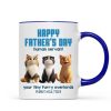 Happy Father's Day Human Servant Personalized Mug, Cute Cartoon Cats, Unique Father's Day Gift for Cat Dads