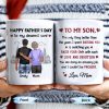 Happy Father's Day To My Dearest Son, Love And Devotion, Hearts And Cityscape - Personalized Custom Coffee Mug - SON034_MG Happy Father's Day To My Dearest Son, Love And Devotion, Hearts And Cityscape - Personalized Custom Coffee Mug - SON034_MG