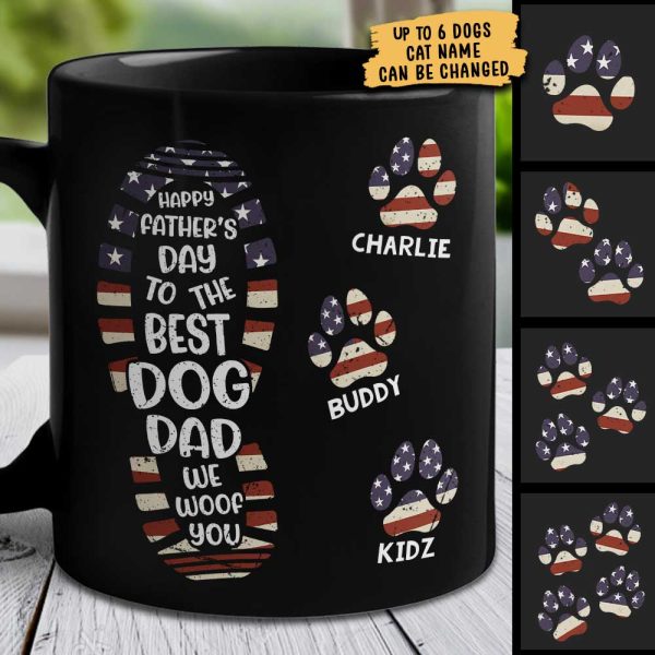 Happy Father's Day To The Best Dog Dad - Gift For Dad - Personalized Black Mug Happy Father's Day To The Best Dog Dad - Gift For Dad - Personalized Black Mug