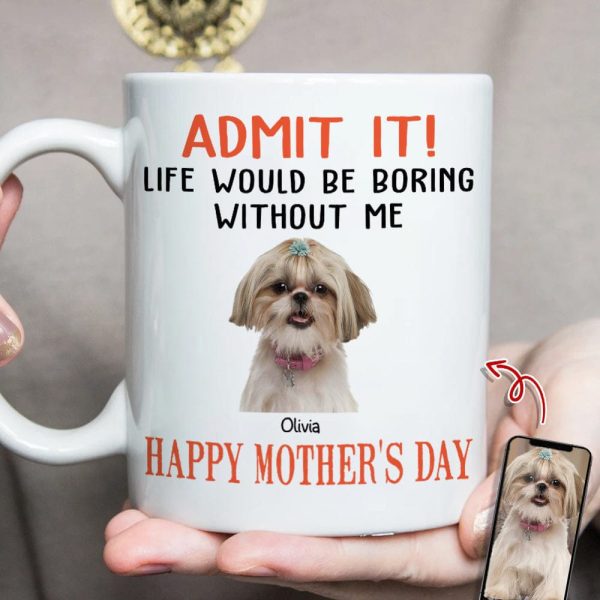 Happy Mother's Day Admit It! Life Would Be Boring Without Me Dog Cat Mug N304 889233