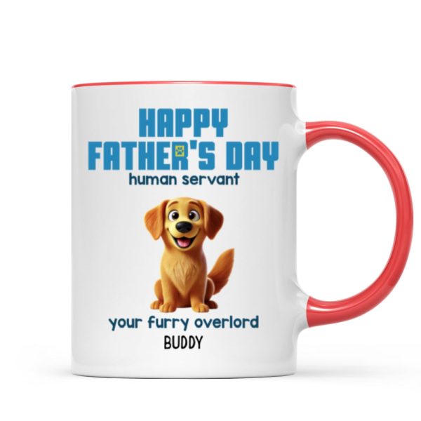 Happy Mother's Day Father's Day Human Servant Cartoon Funny Dogs Blue Tone Personalized Mug