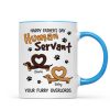 Happy Mother's Day Father's Day Human Servant Dachshund Hearts Personalized Mug