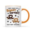 Happy Mother's Day Father's Day Human Servant Dachshund Hearts Personalized Mug