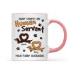 Happy Mother's Day Father's Day Human Servant Dachshund Hearts Personalized Mug