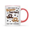Happy Mother's Day Father's Day Human Servant Dachshund Hearts Personalized Mug