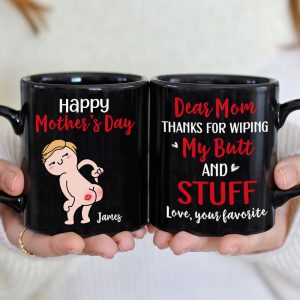 Happy Mother's Day, Gift For Mom, Personalized Mug, Butt Mug, Mother's Day Gift