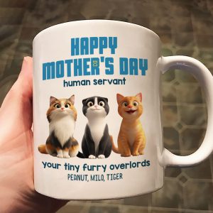 Happy Mother's Day Human Servant - Personalized Mug - Unique Gift for Cat Moms