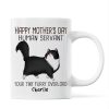 Happy Mother's Day Human Servant Cartoon Walking Cat Personalized Mug Happy Mother's Day Human Servant Cartoon Walking Cat Personalized Mug