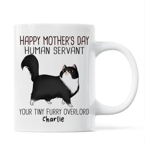 Happy Mother's Day Human Servant Cartoon Walking Cat Personalized Mug