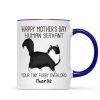 Happy Mother's Day Human Servant Cartoon Walking Cat Personalized Mug Happy Mother's Day Human Servant Cartoon Walking Cat Personalized Mug