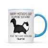Happy Mother's Day Human Servant Cartoon Walking Cat Personalized Mug Happy Mother's Day Human Servant Cartoon Walking Cat Personalized Mug