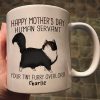 Happy Mother's Day Human Servant Cartoon Walking Cat Personalized Mug Happy Mother's Day Human Servant Cartoon Walking Cat Personalized Mug